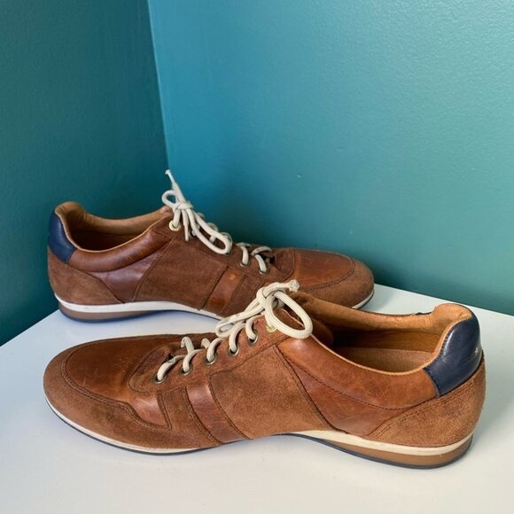 PANTOFOLA d'Oro Tan Leather Sneakers Inspired by Soccer Football Men’s Size 10 - Picture 5 of 7